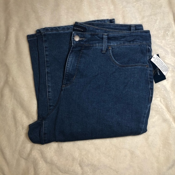 NWT Charter Club Short Cropped Jeans Sz 16W - Picture 6 of 7